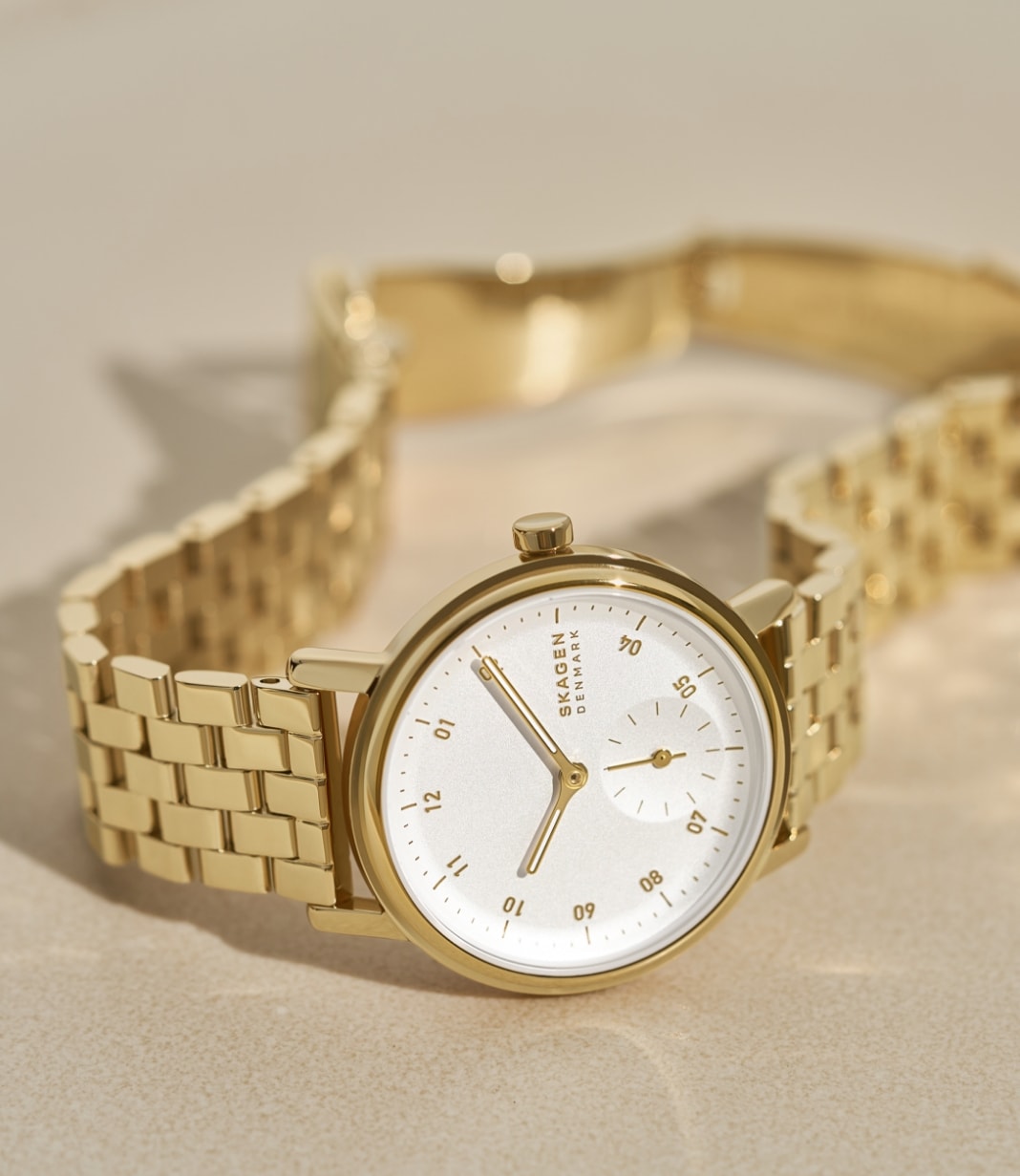 Kuppel Lille Two-Hand Sub-Second Gold Stainless Steel Mesh Watch SKW3102 -  Skagen