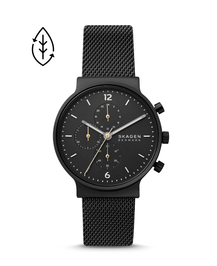 Ancher Chronograph Espresso LiteHide™ Leather Watch SKW6765 - Skagen
