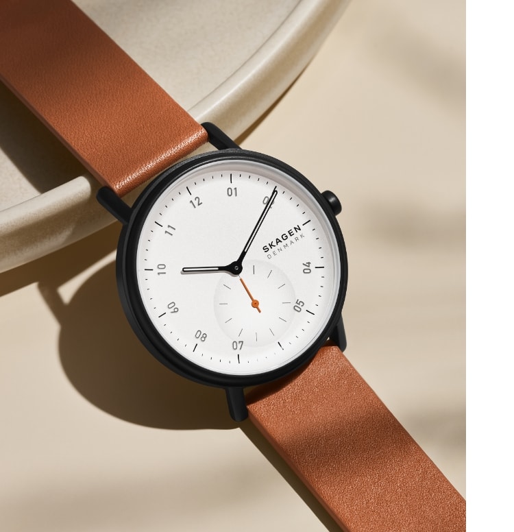 Kuppel Two-Hand Skagen Watch - SKW6889 Brown Sub-Second Leather